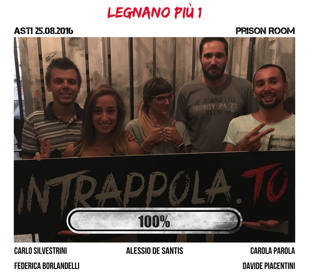 Il gruppo legnano più 1 è fuggito dalla nostra escape room Prison Room