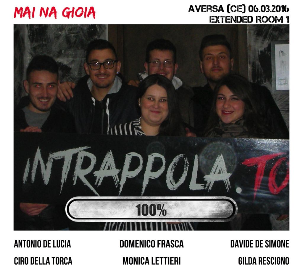 Il gruppo Mai na gioia è fuggito dalla nostra escape room 