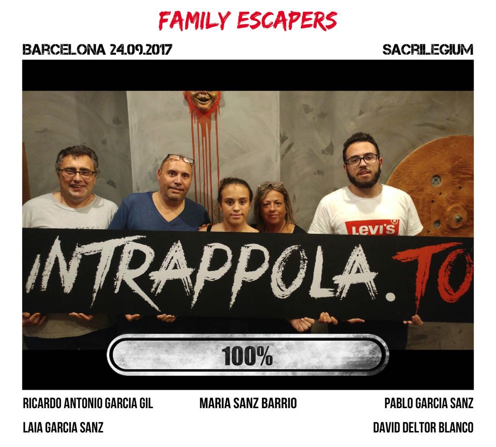 Il gruppo Family Escapers è fuggito dalla nostra escape room Sacrilegium