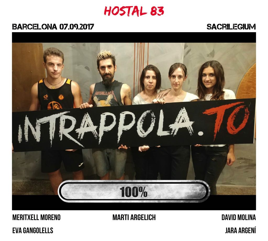 Il gruppo Hostal 83 è fuggito dalla nostra escape room Sacrilegium