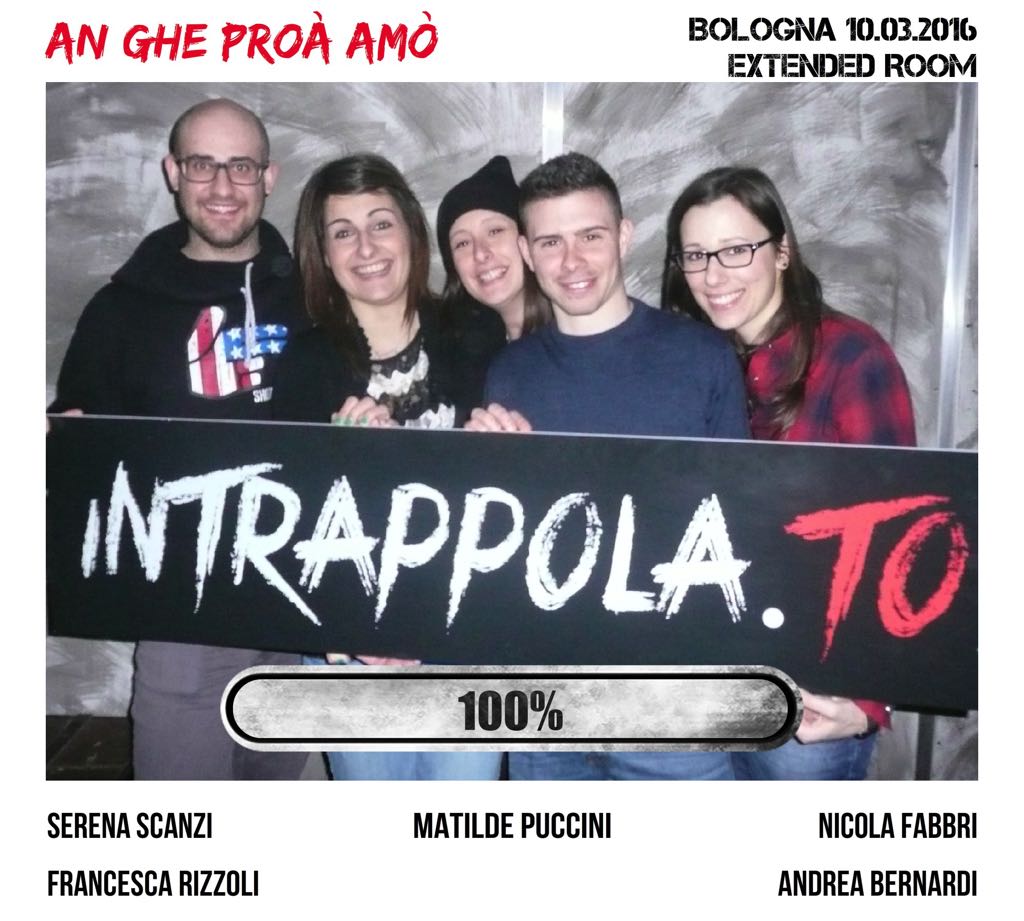 Il gruppo An ghe proà amò è fuggito dalla nostra escape room Extended Room