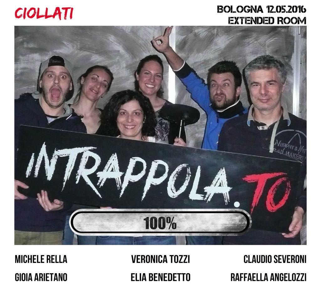 Il gruppo Ciollati è fuggito dalla nostra escape room Extended Room
