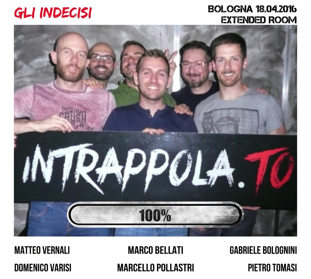 Il gruppo Gli indecisi è fuggito dalla nostra escape room Extended Room