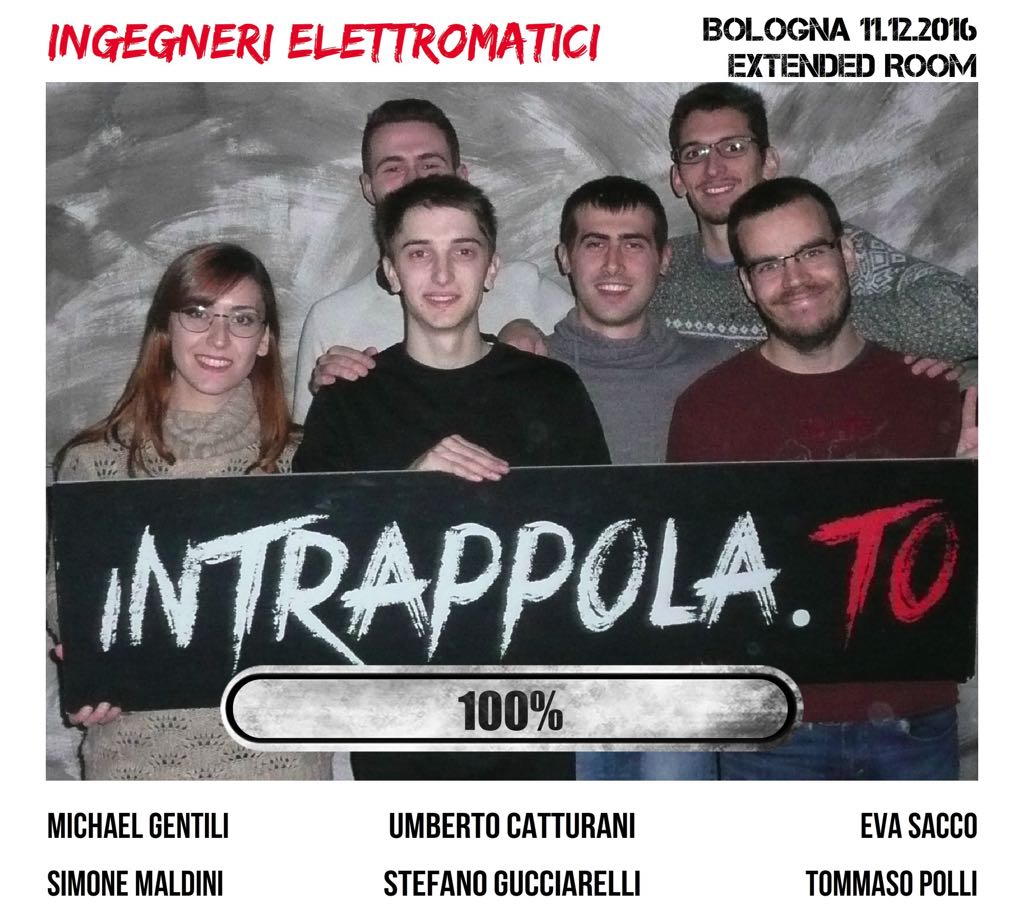 Il gruppo Ingegneri Elettromatici è fuggito dalla nostra escape room Extended Room