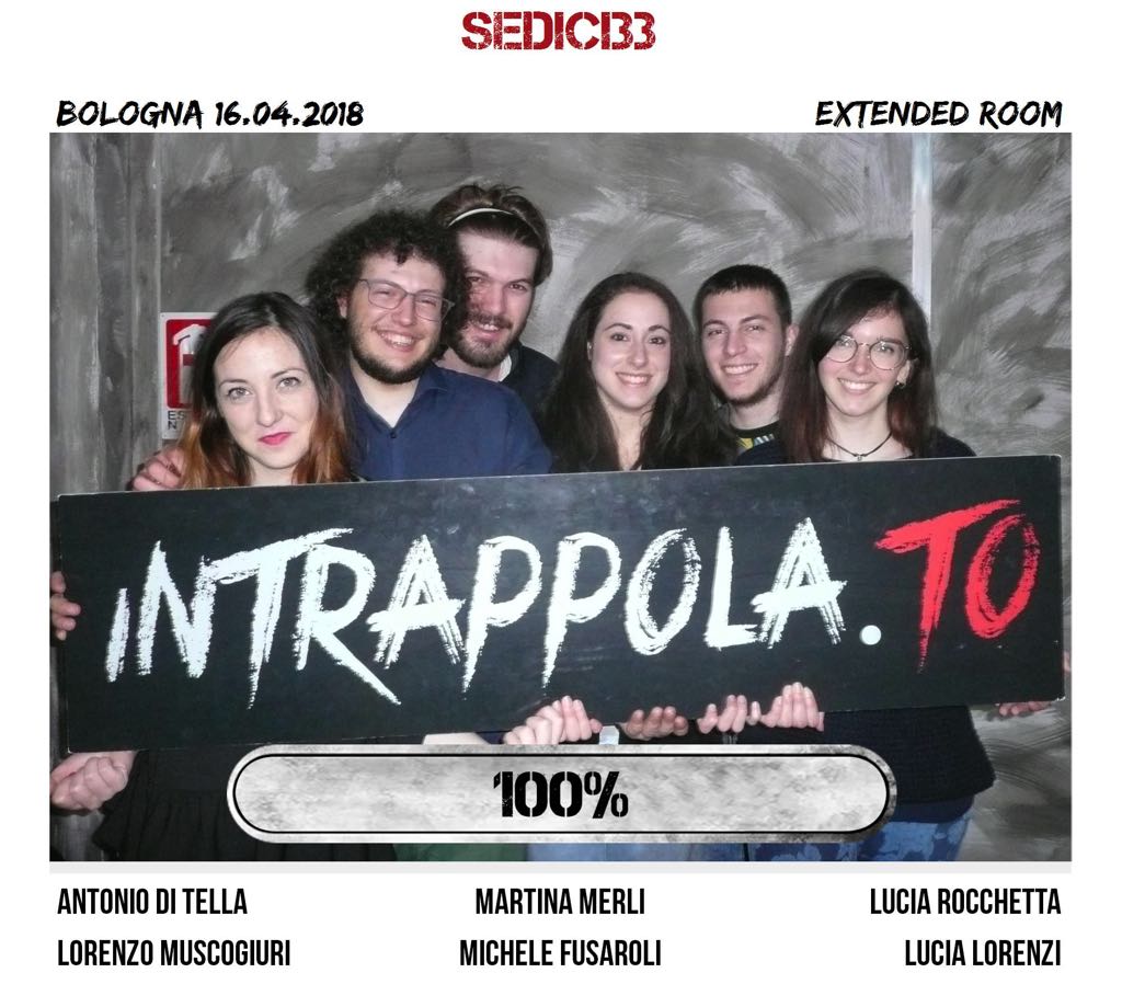 Il gruppo Sedici33 è fuggito dalla nostra escape room Extended Room