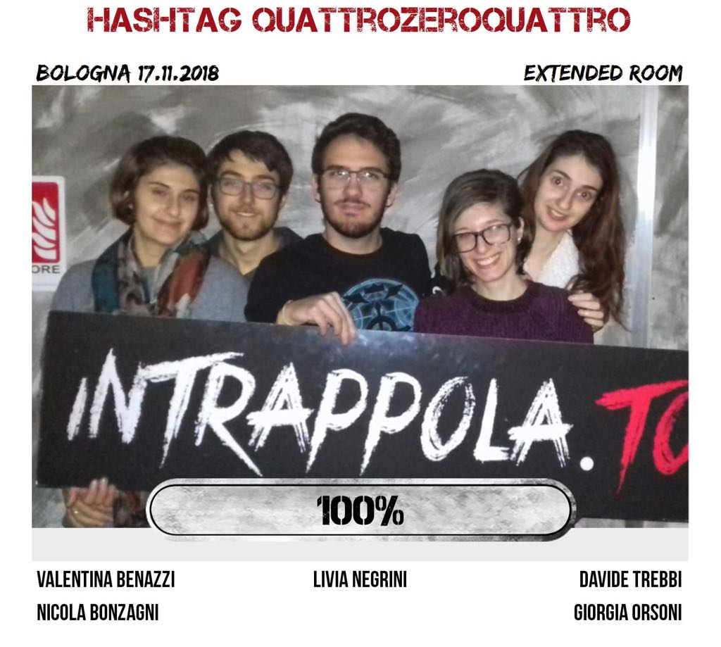 Il gruppo hashtag quattrozeroquattro è fuggito dalla nostra escape room Extended Room