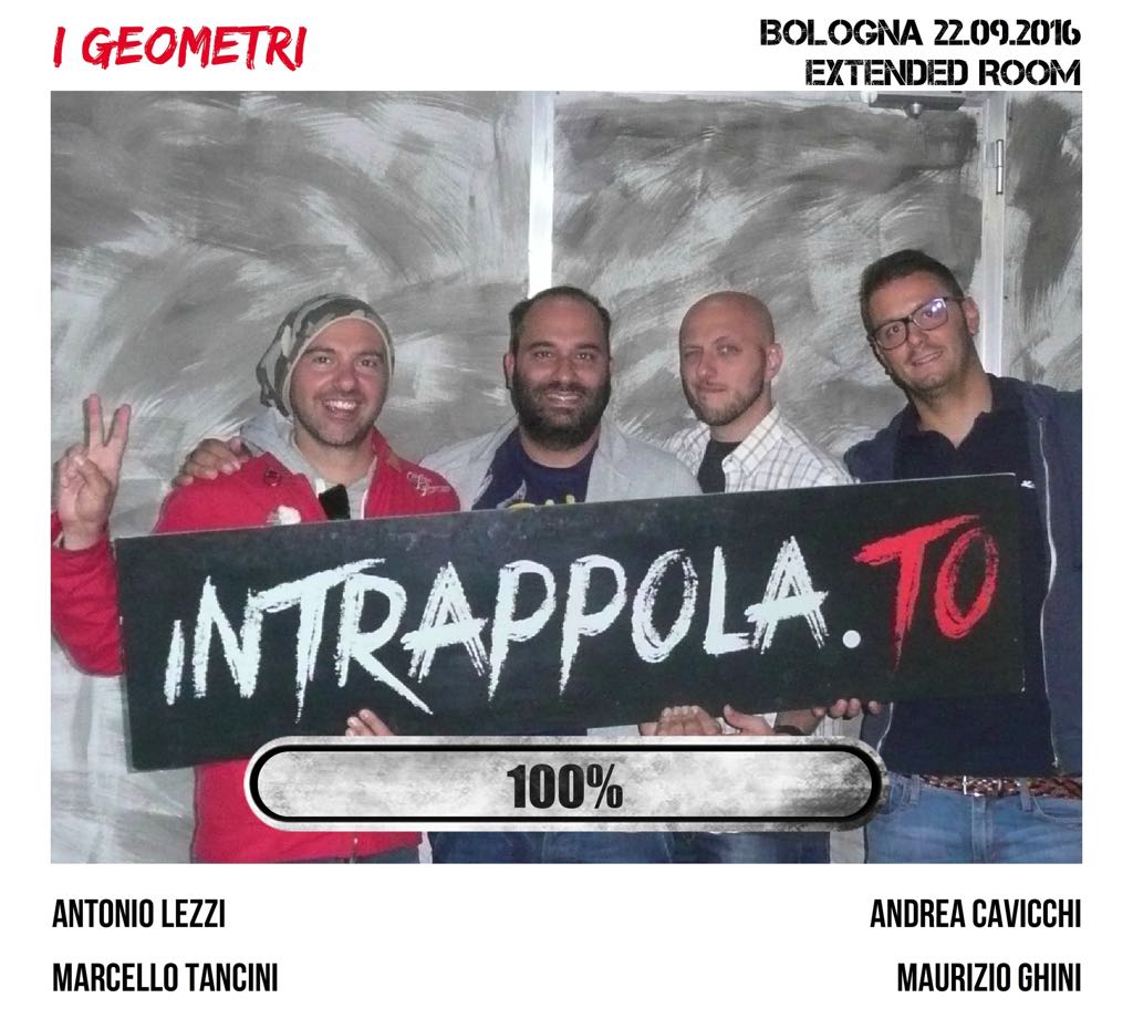 Il gruppo i geometri è fuggito dalla nostra escape room Extended Room