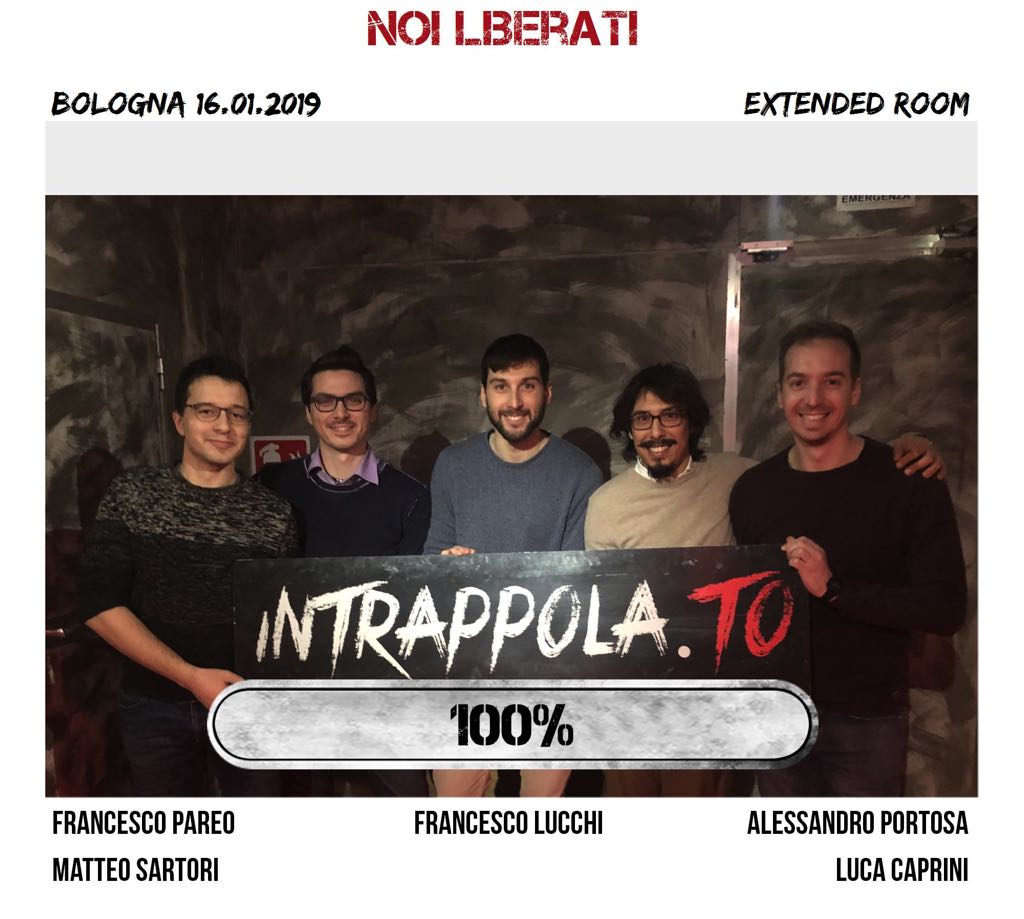 Il gruppo noi liberati  è fuggito dalla nostra escape room Extended Room