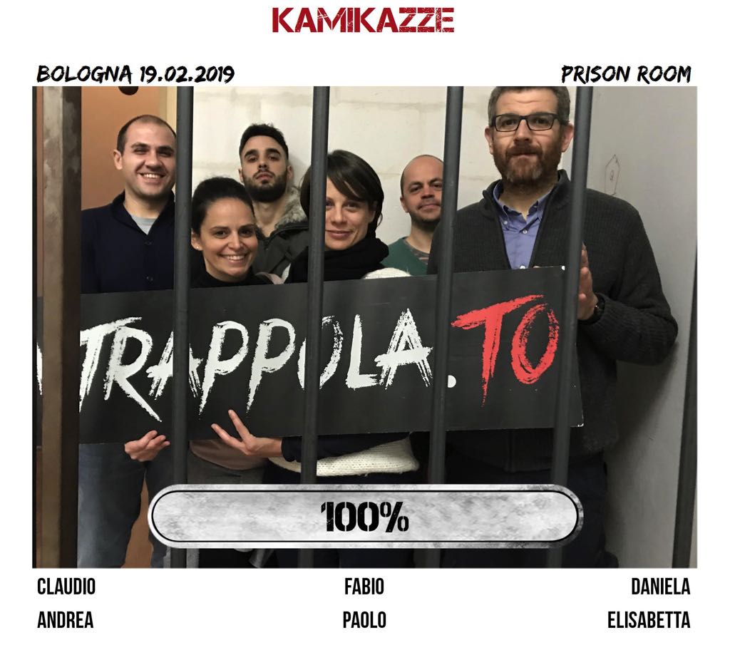 Il gruppo KAMIKAZZE è fuggito dalla nostra escape room Prison Room