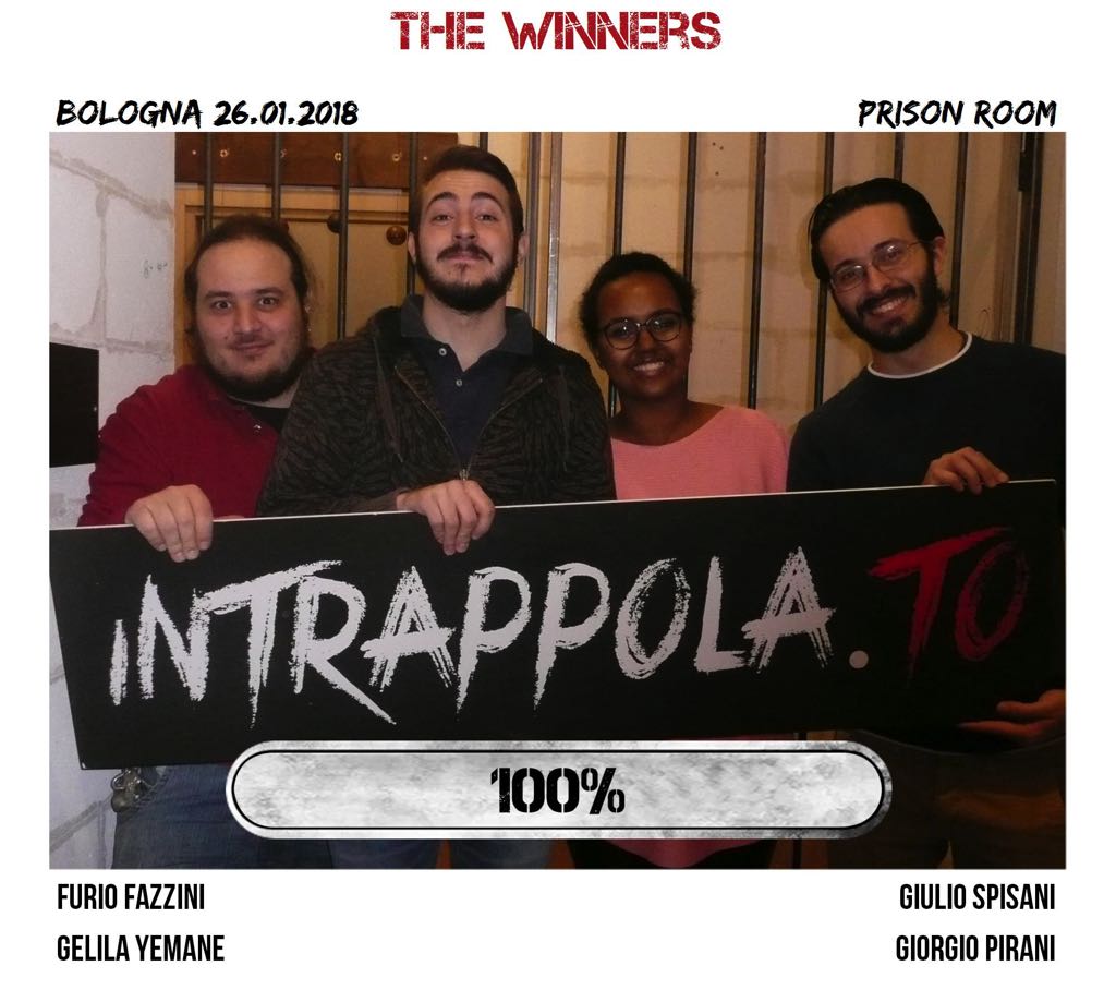 Il gruppo The Winners è fuggito dalla nostra escape room Prison Room