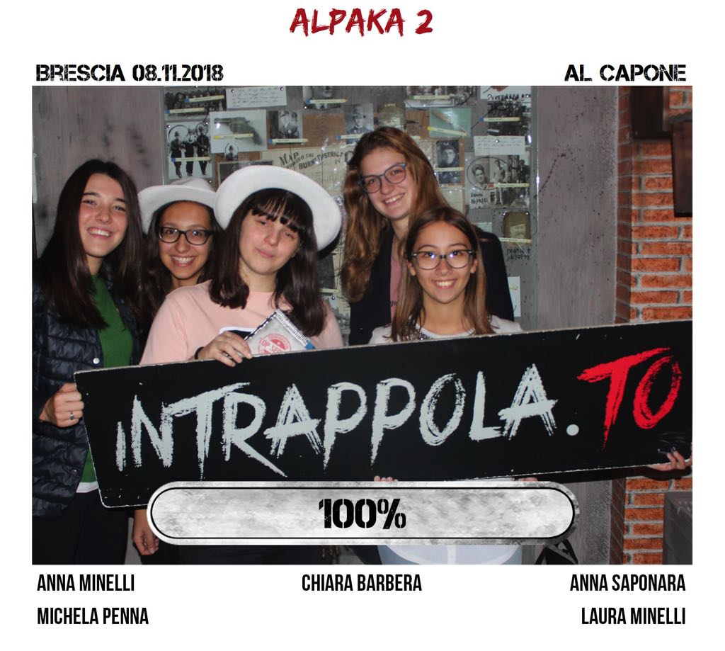 Il gruppo alpaka 2 è fuggito dalla nostra escape room Al Capone