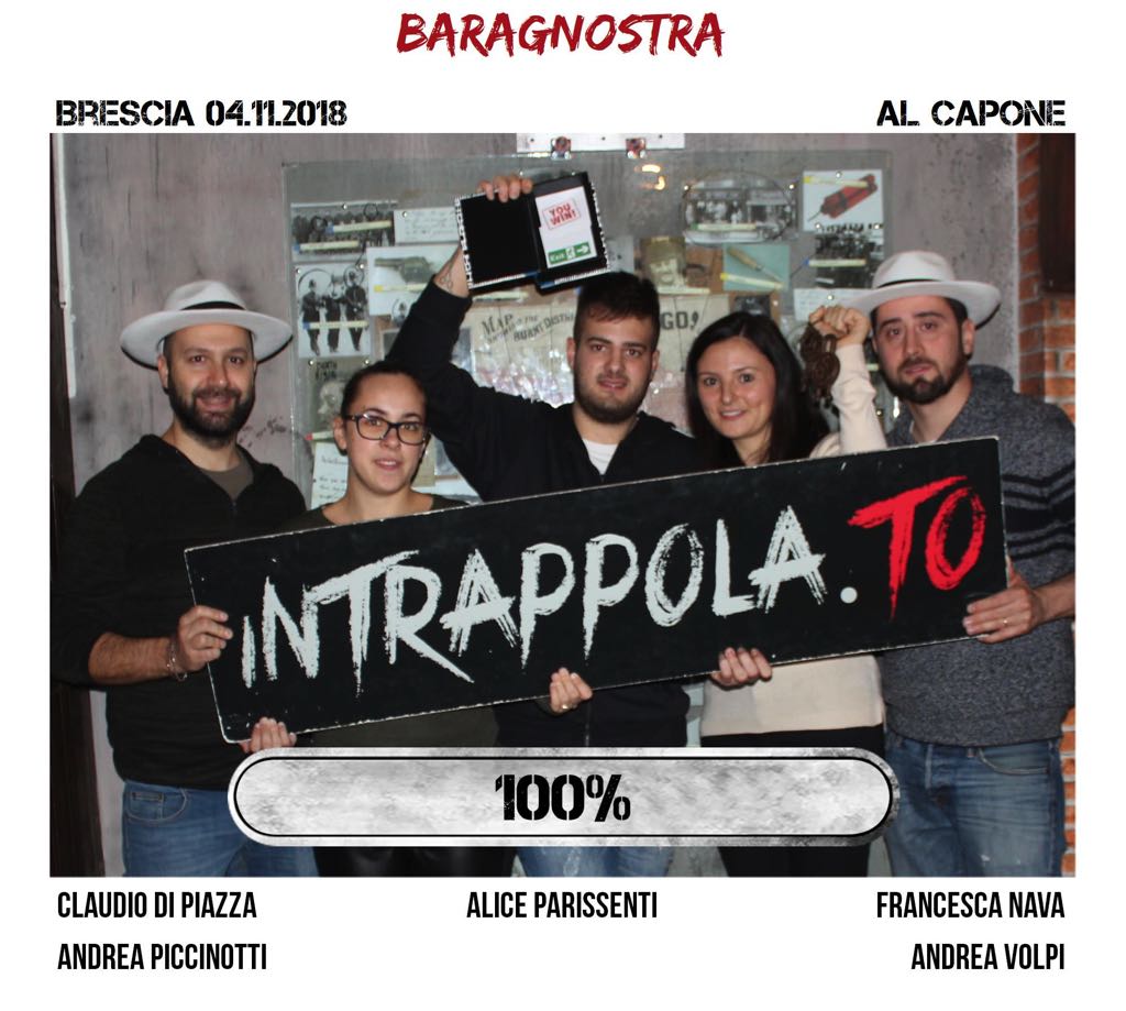 Il gruppo baragnostra è fuggito dalla nostra escape room Al Capone