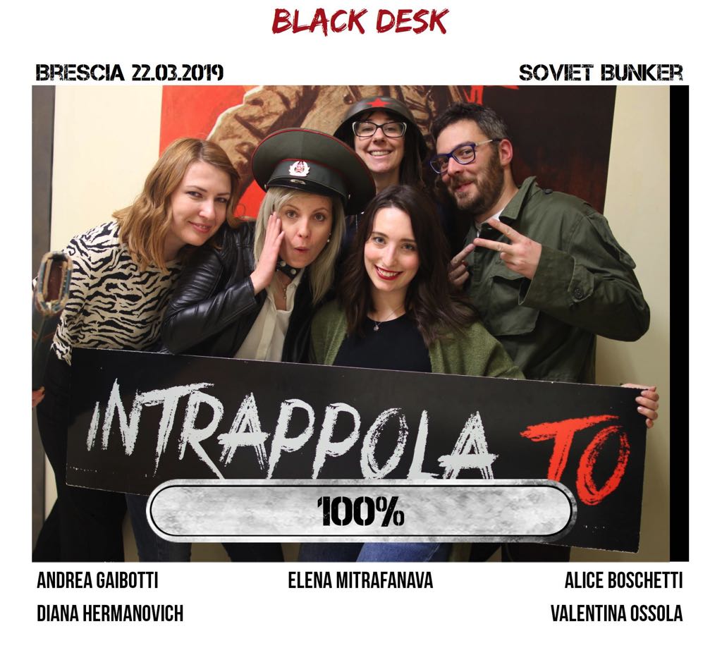 Il gruppo black desk è fuggito dalla nostra escape room Soviet Bunker