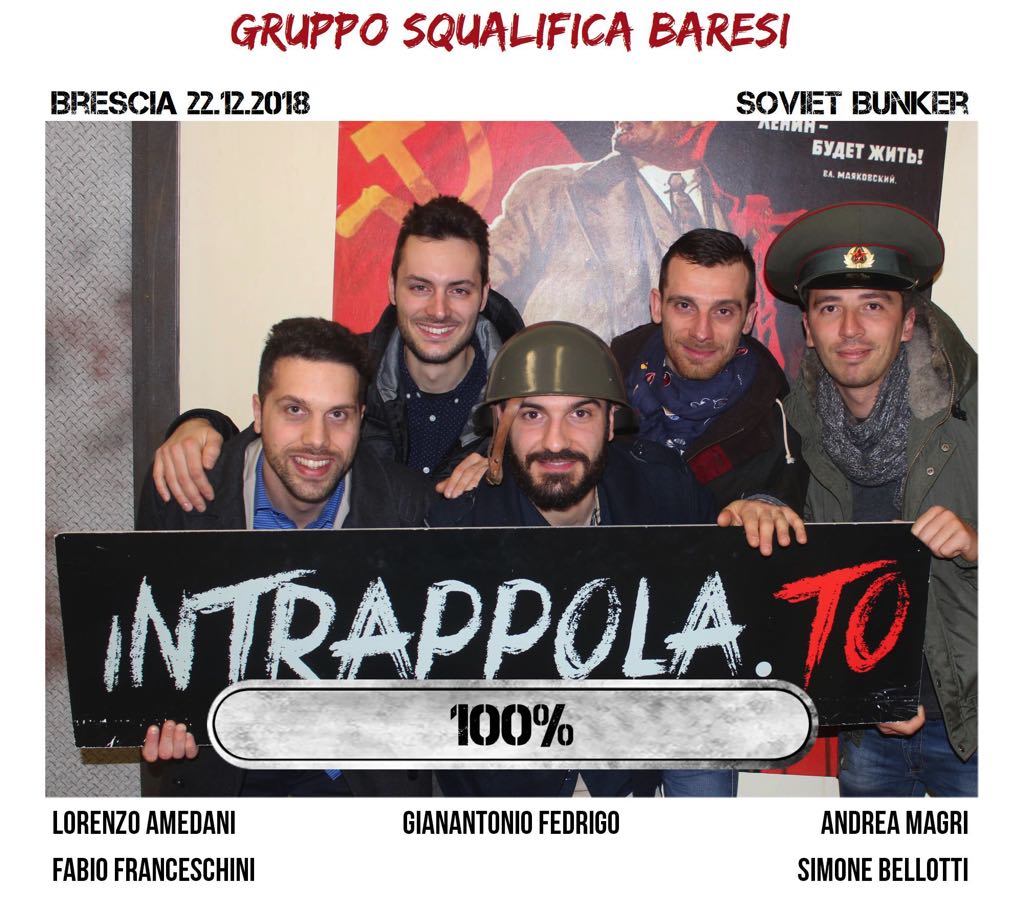 Il gruppo gruppo squalifica baresi è fuggito dalla nostra escape room Soviet Bunker