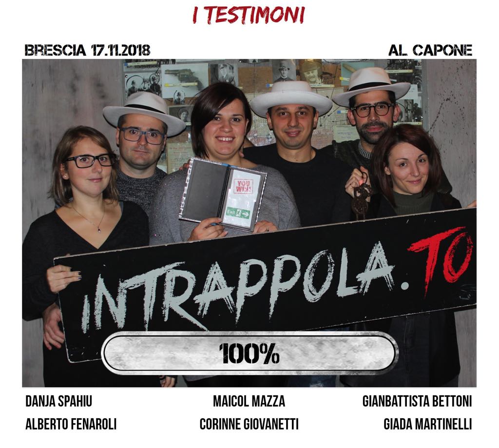 Il gruppo i testimoni è fuggito dalla nostra escape room Al Capone