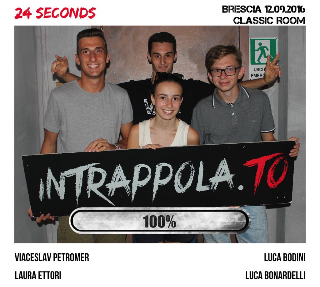 Il gruppo 24 seconds è fuggito dalla nostra escape room Classic Room