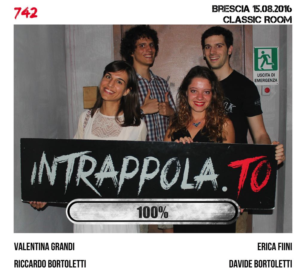 Il gruppo 742 è fuggito dalla nostra escape room Classic Room