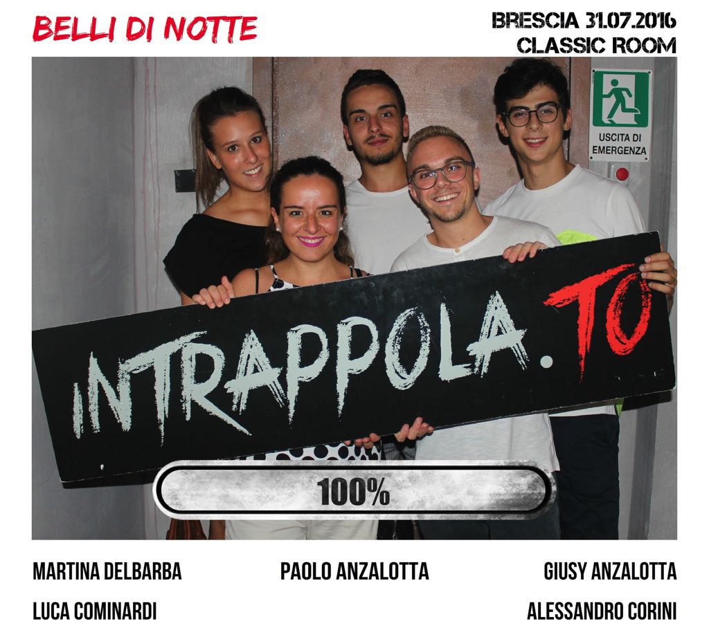 Il gruppo BELLI DI NOTTE è fuggito dalla nostra escape room Classic Room