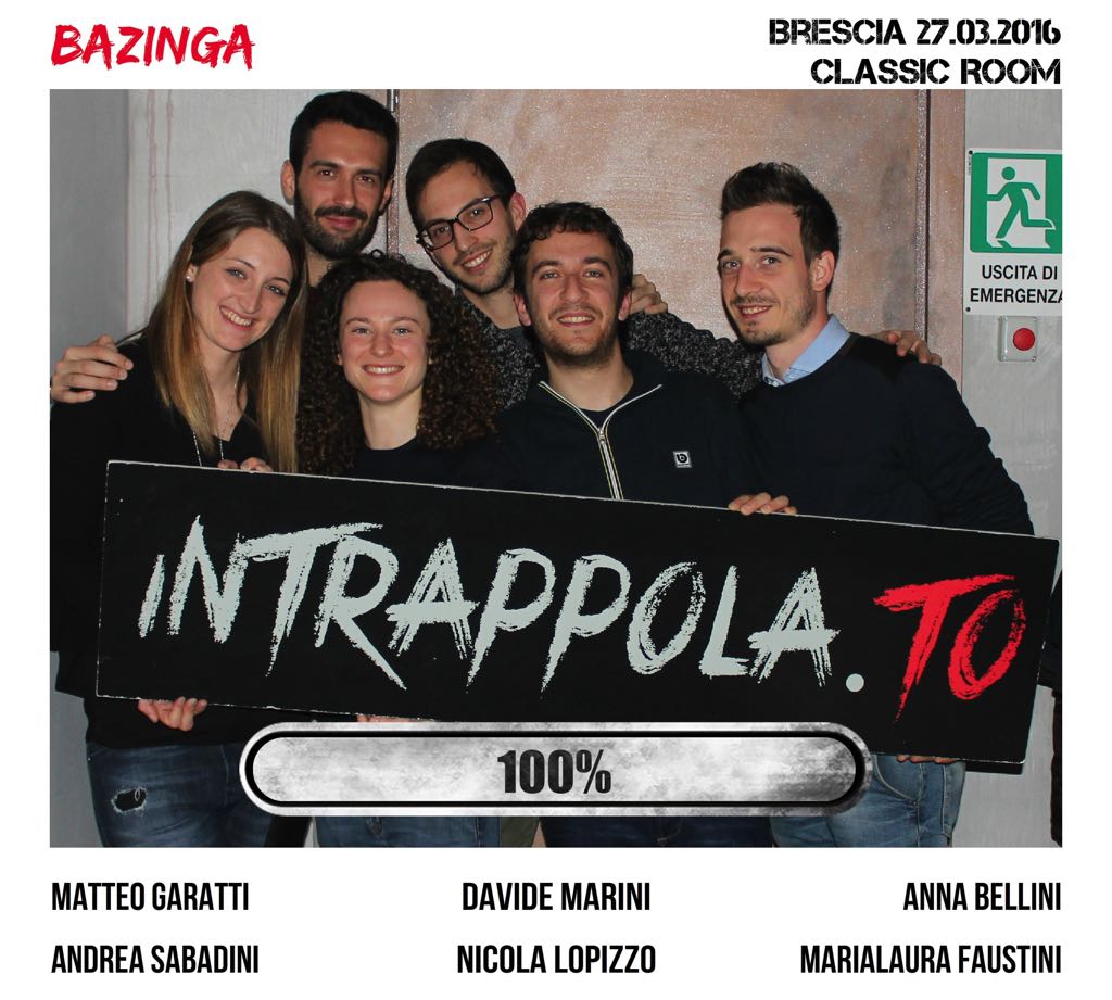 Il gruppo Bazinga è fuggito dalla nostra escape room Classic Room