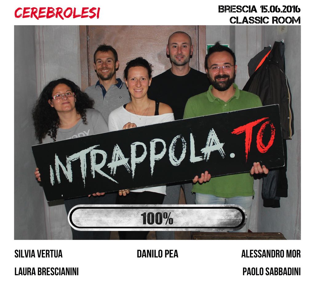 Il gruppo CEREBROLESI è fuggito dalla nostra escape room Classic Room