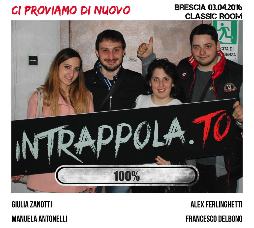 Il gruppo CI PROVIAMO DI NUOVO è fuggito dalla nostra escape room Classic Room