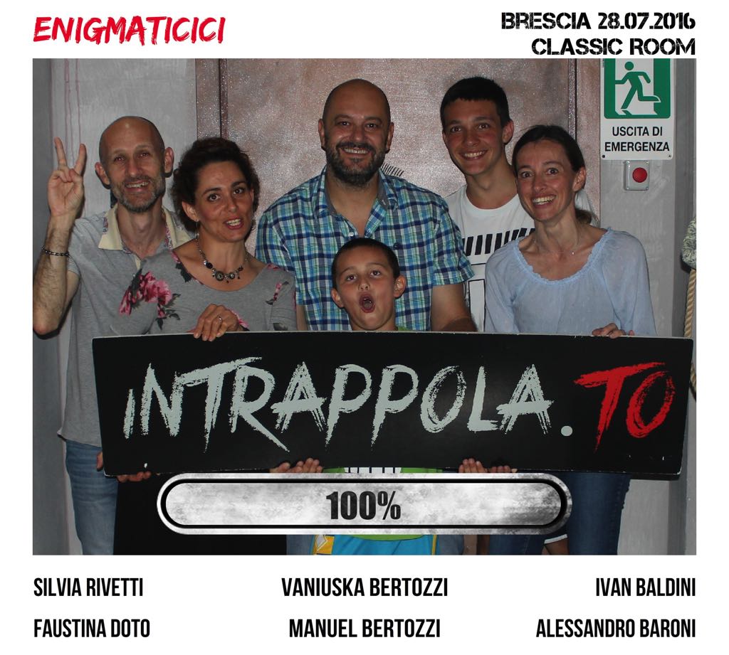 Il gruppo ENIGMATICICI è fuggito dalla nostra escape room Classic Room