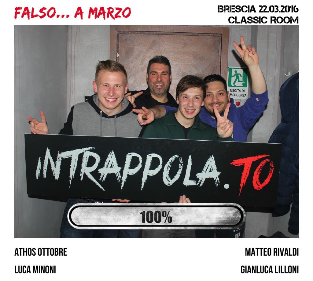 Il gruppo Falso... a marzo è fuggito dalla nostra escape room Classic Room