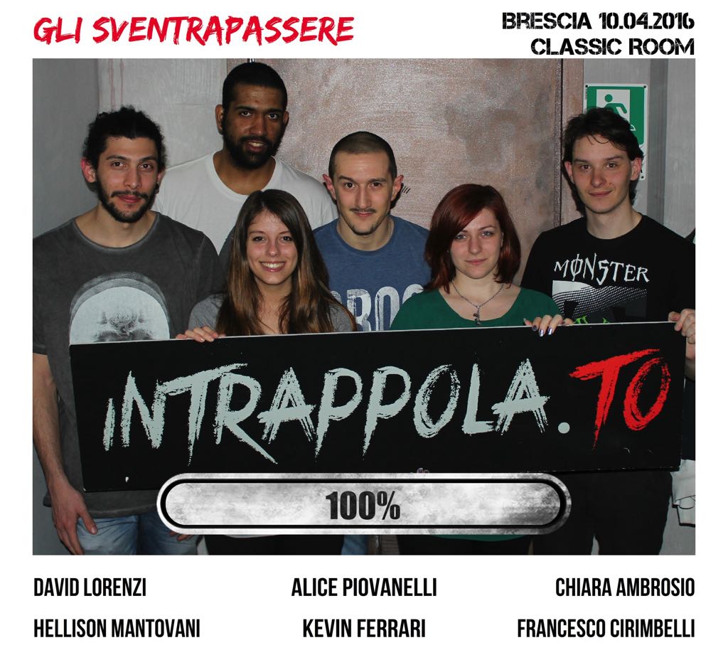 Il gruppo Gli sventrapassere è fuggito dalla nostra escape room Classic Room
