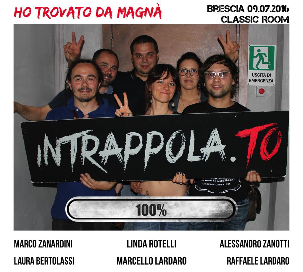 Il gruppo Ho Trovato Da Magnà è fuggito dalla nostra escape room Classic Room