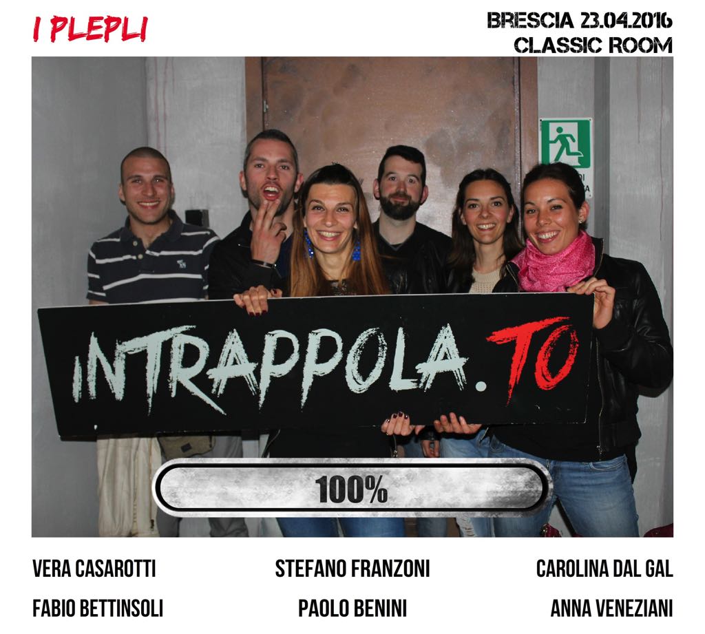 Il gruppo I Plepli è fuggito dalla nostra escape room Classic Room