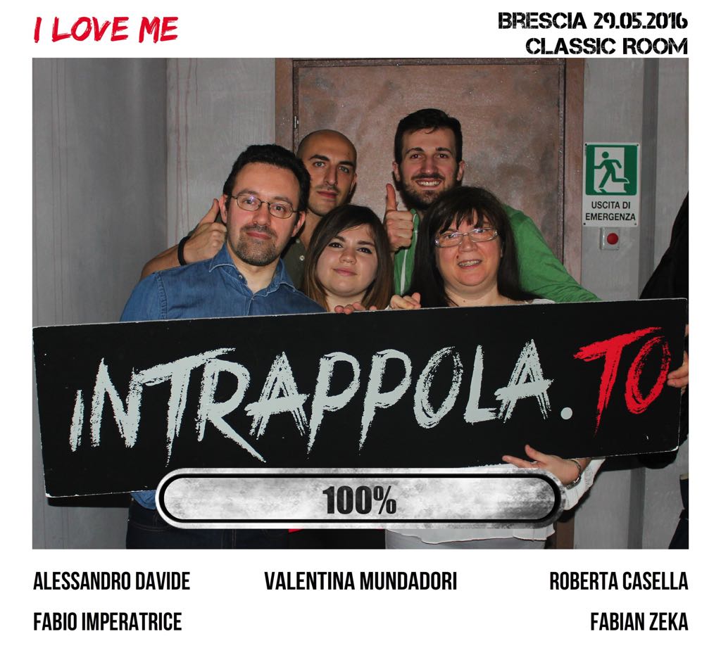 Il gruppo I love me è fuggito dalla nostra escape room Classic Room