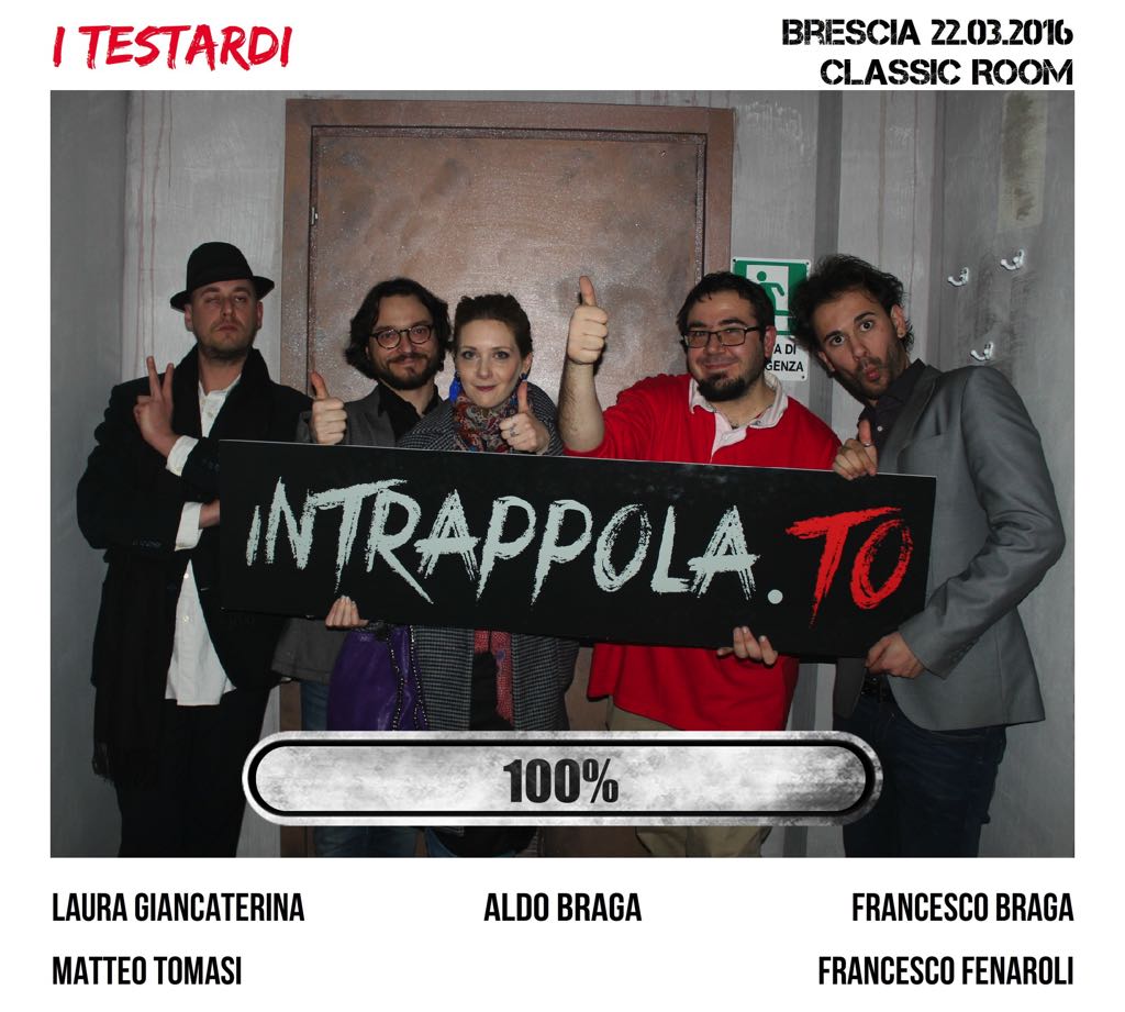 Il gruppo I testardi è fuggito dalla nostra escape room Classic Room