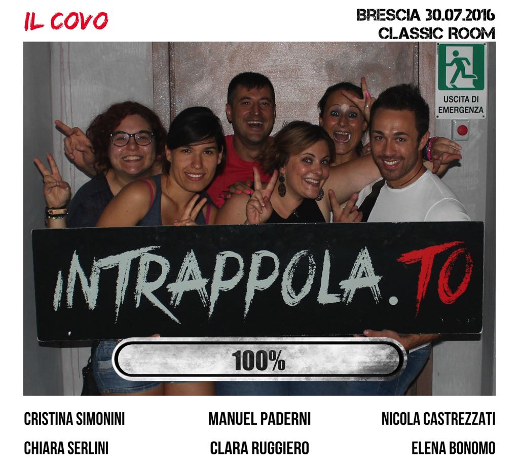 Il gruppo IL COVO è fuggito dalla nostra escape room Classic Room