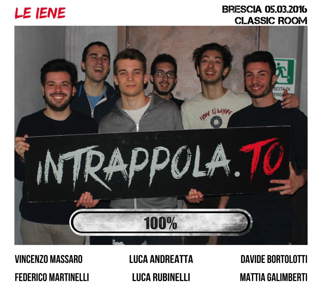 Il gruppo Le Iene è fuggito dalla nostra escape room Classic Room