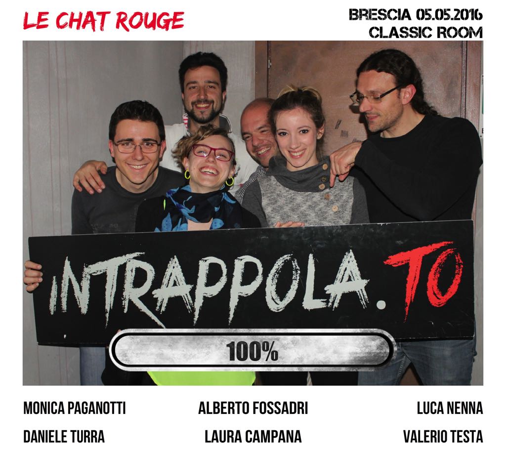 Il gruppo Le chat rouge è fuggito dalla nostra escape room Classic Room