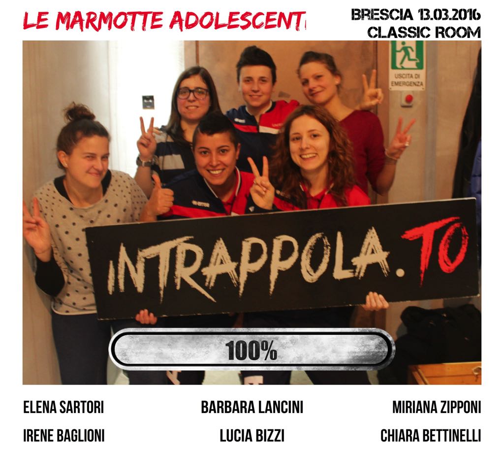 Il gruppo Le marmotte adolescenti è fuggito dalla nostra escape room Classic Room