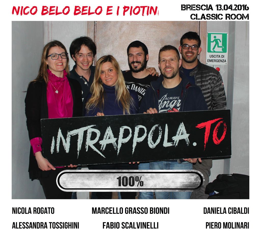Il gruppo NICO BELO BELO E I PIOTINI è fuggito dalla nostra escape room Classic Room