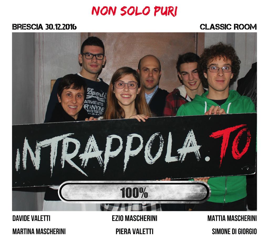 Il gruppo NON SOLO PURI è fuggito dalla nostra escape room Classic Room