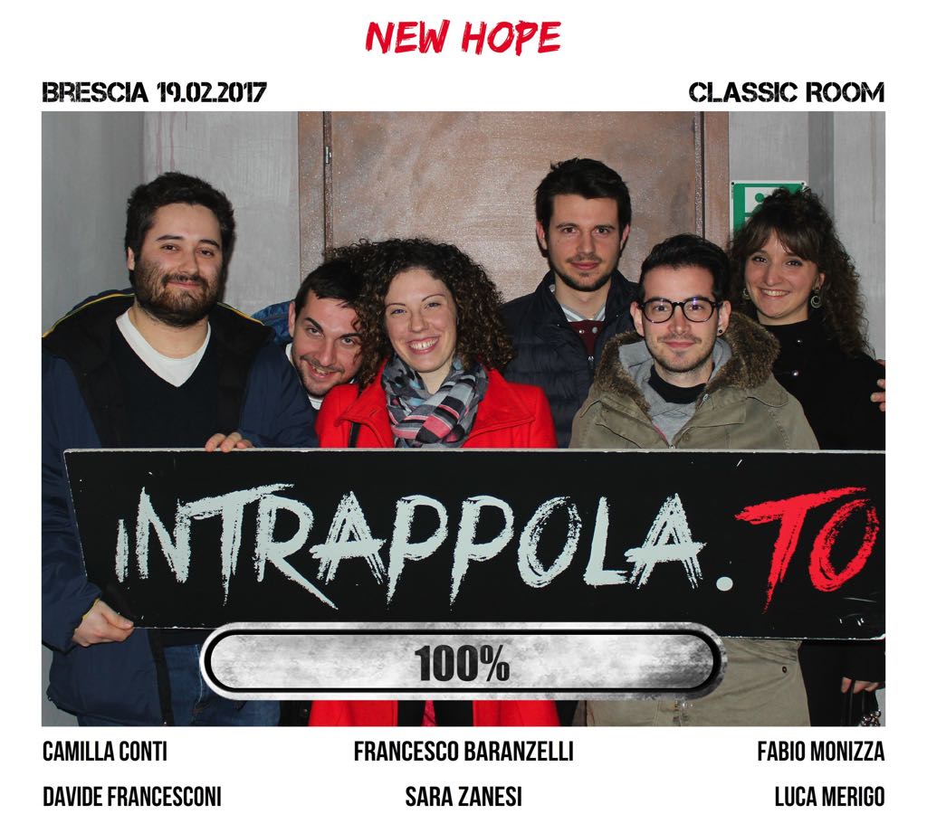 Il gruppo New Hope è fuggito dalla nostra escape room Classic Room