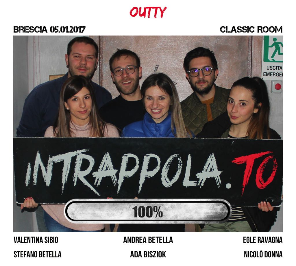 Il gruppo Outty è fuggito dalla nostra escape room Classic Room
