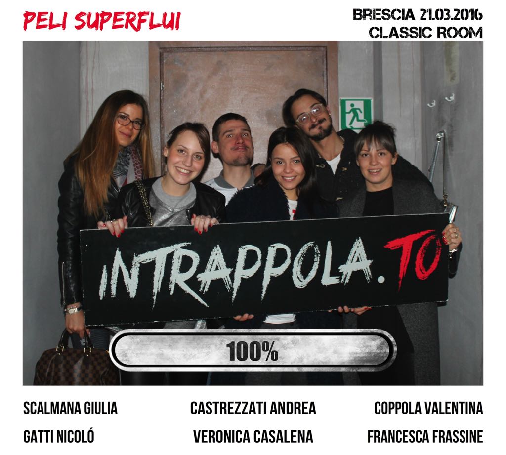 Il gruppo Peli superflui è fuggito dalla nostra escape room Classic Room