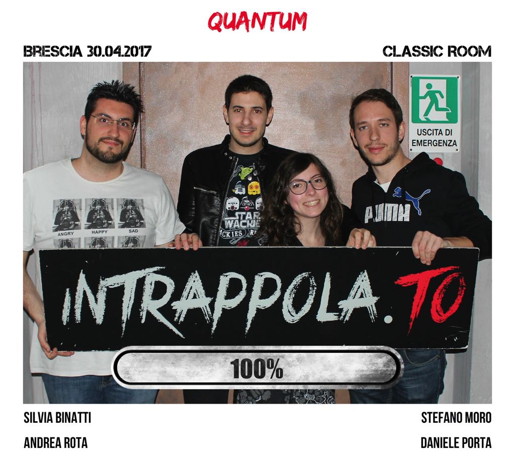Il gruppo Quantum è fuggito dalla nostra escape room Classic Room