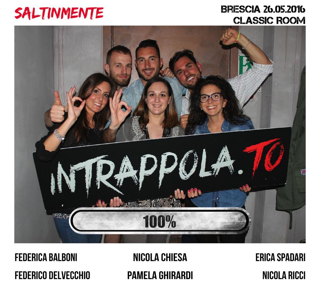 Il gruppo SALTINMENTE è fuggito dalla nostra escape room Classic Room