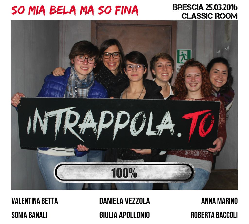 Il gruppo SO MIA BELA MA SO FINA è fuggito dalla nostra escape room Classic Room