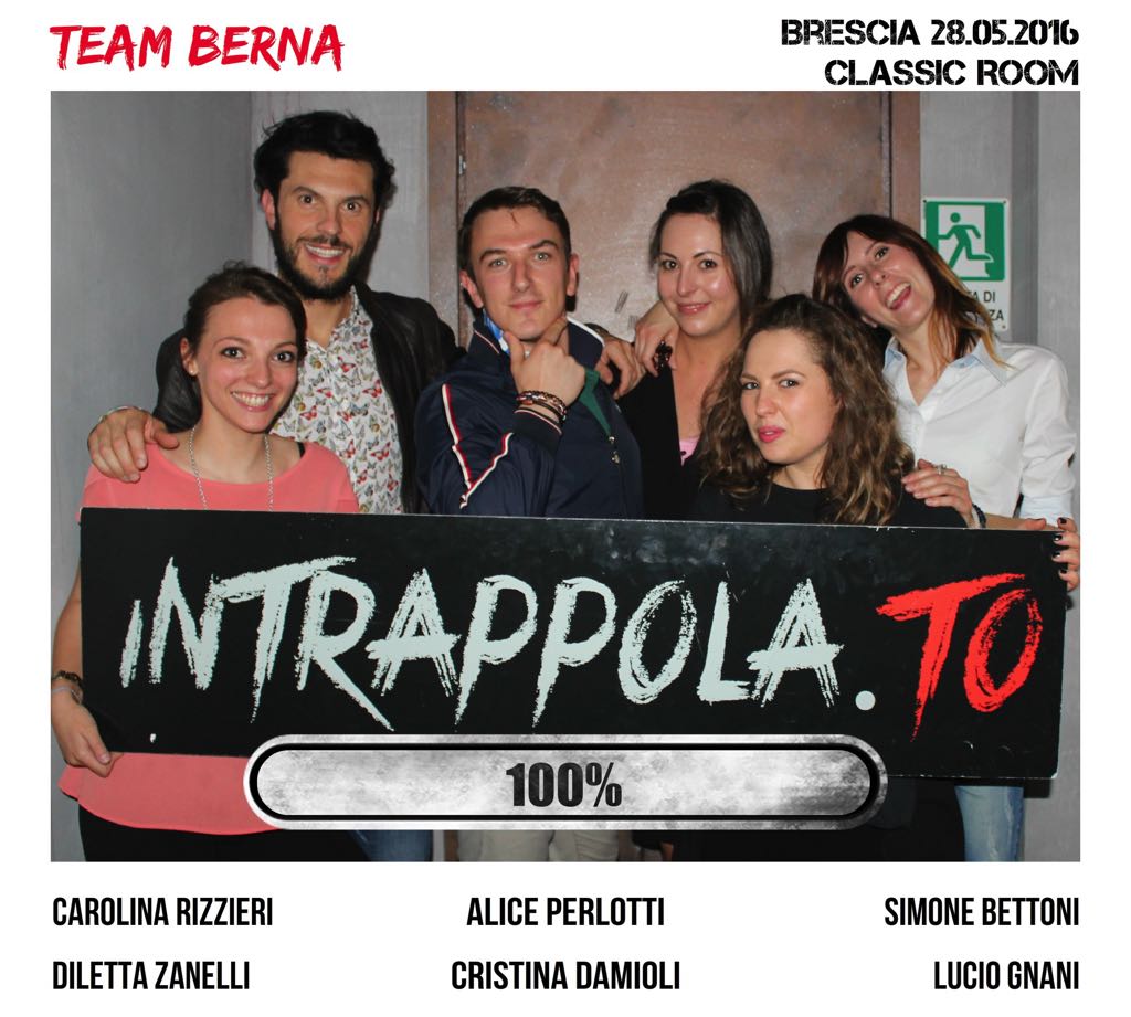 Il gruppo TEAM BERNA è fuggito dalla nostra escape room Classic Room