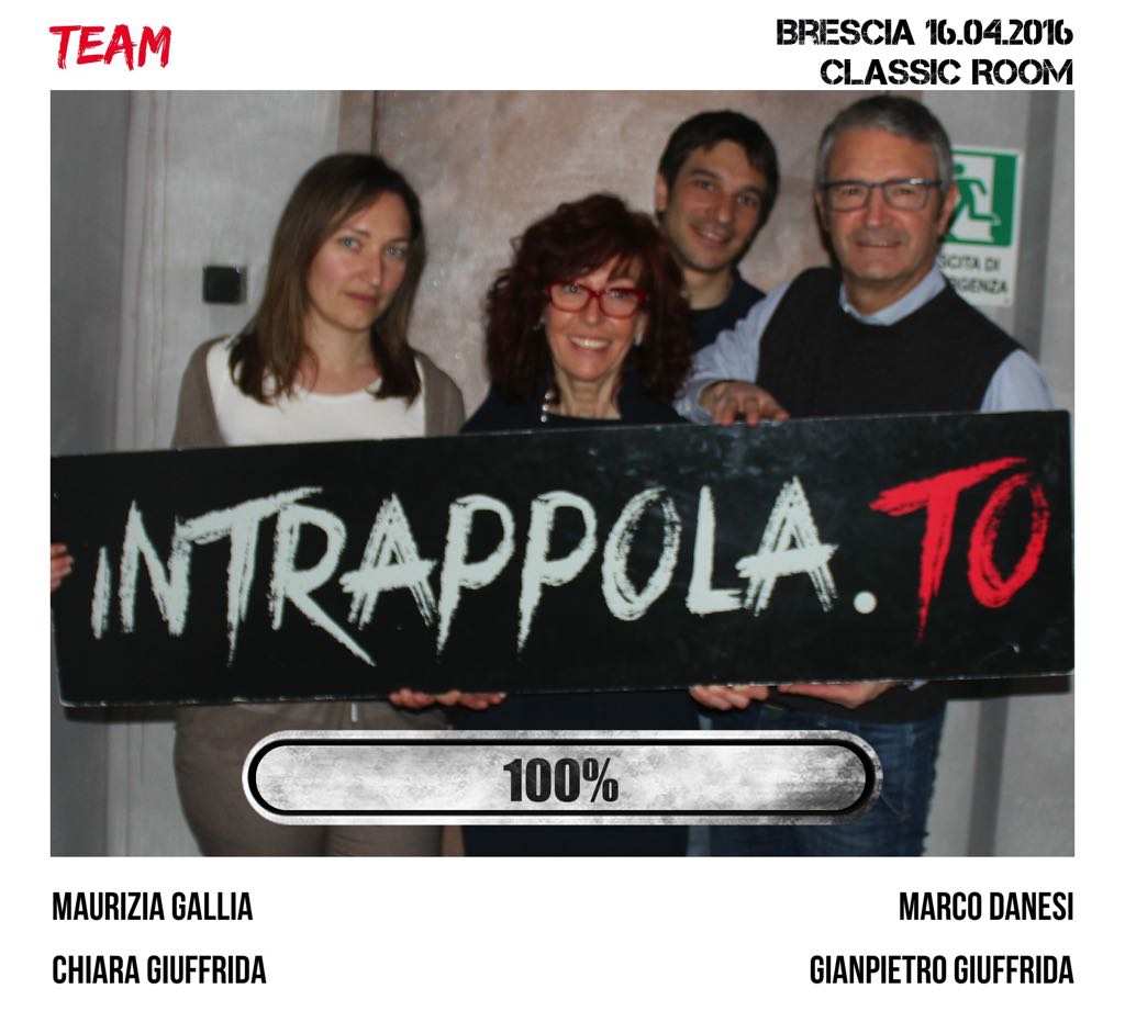 Il gruppo  è fuggito dalla nostra escape room Classic Room