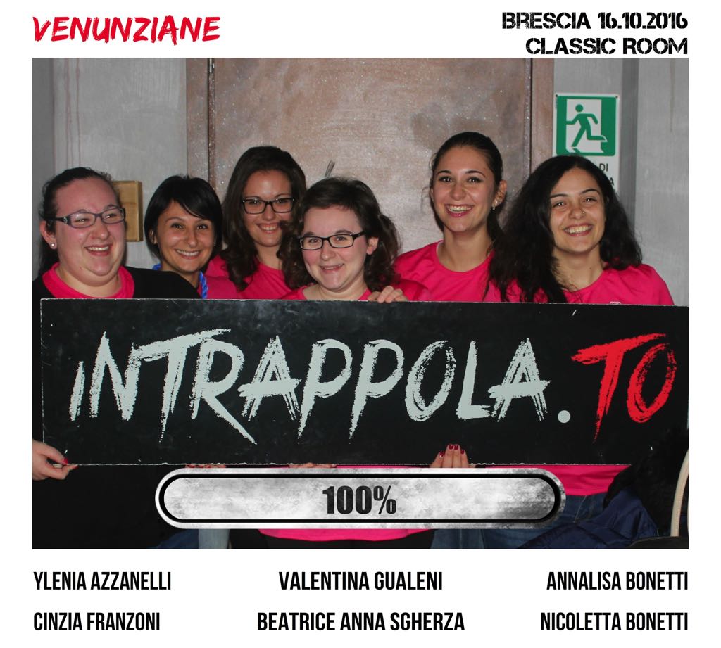 Il gruppo Venunziane è fuggito dalla nostra escape room Classic Room