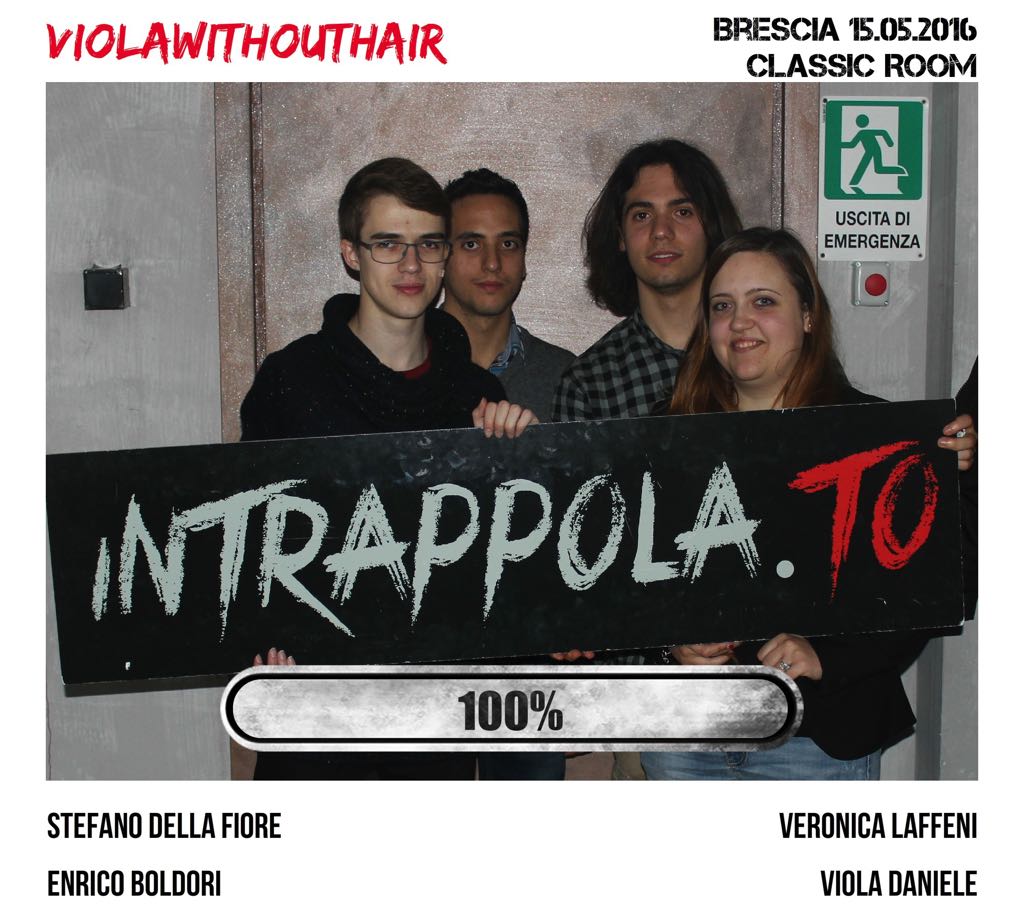 Il gruppo ViolaWithoutHair è fuggito dalla nostra escape room Classic Room