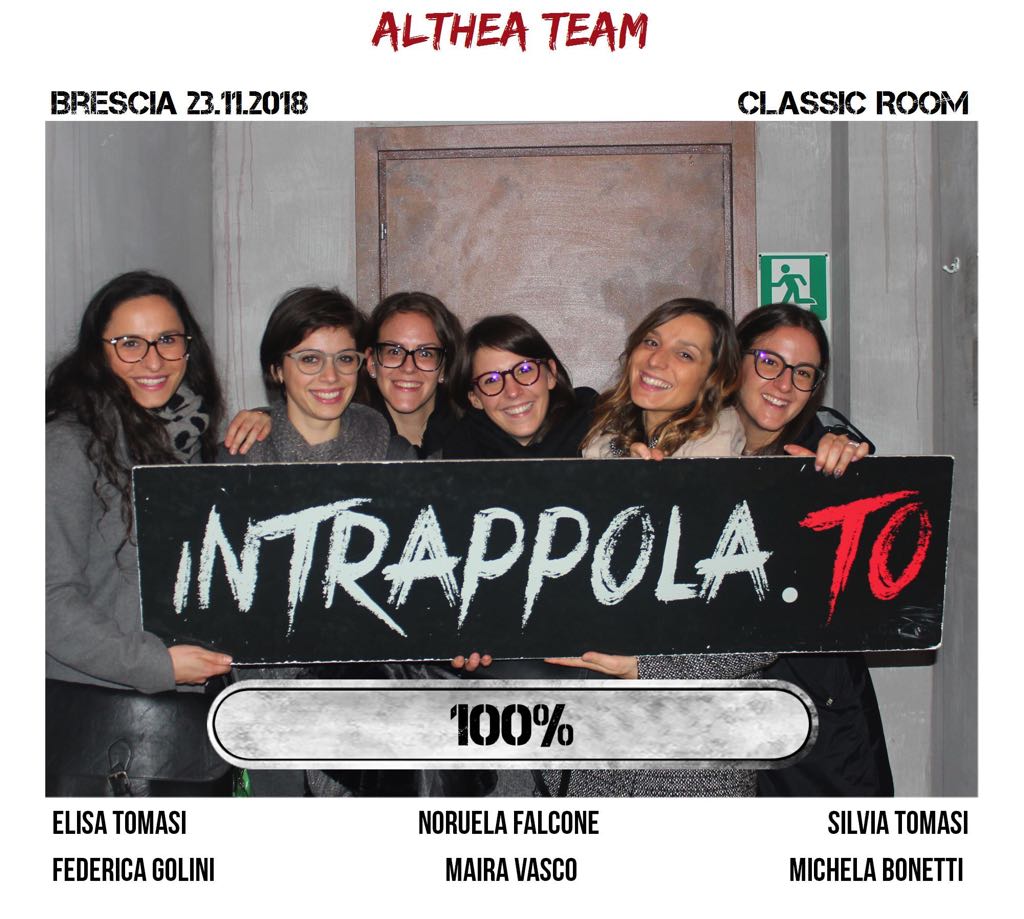 Il gruppo althea team è fuggito dalla nostra escape room Classic Room