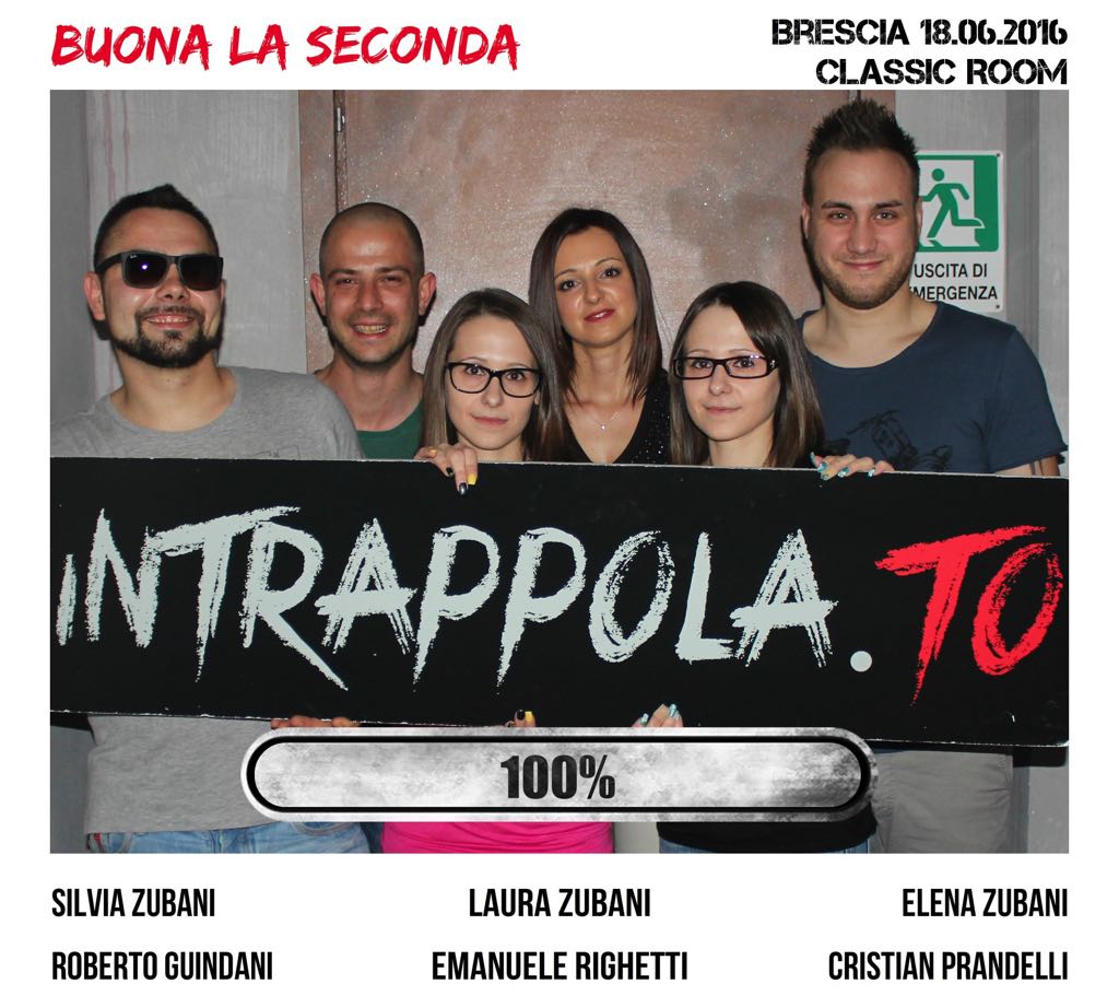 Il gruppo buona la seconda è fuggito dalla nostra escape room Classic Room